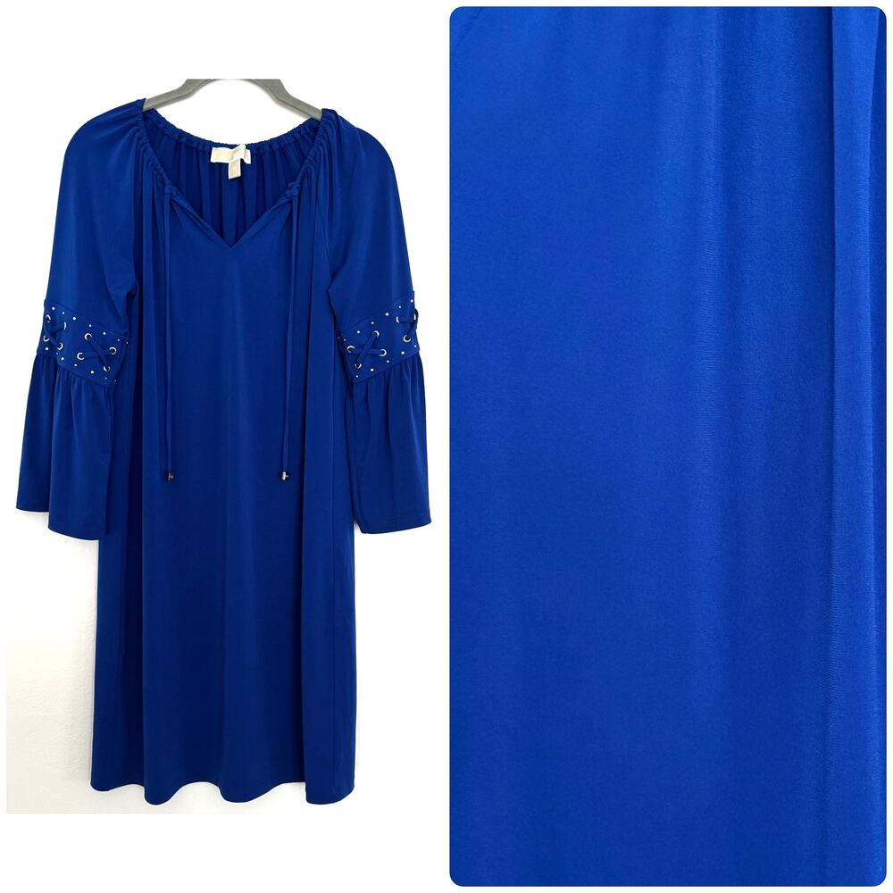 MICHAEL Michael Kors Blue Cocktail Dress with Bell Sleeves